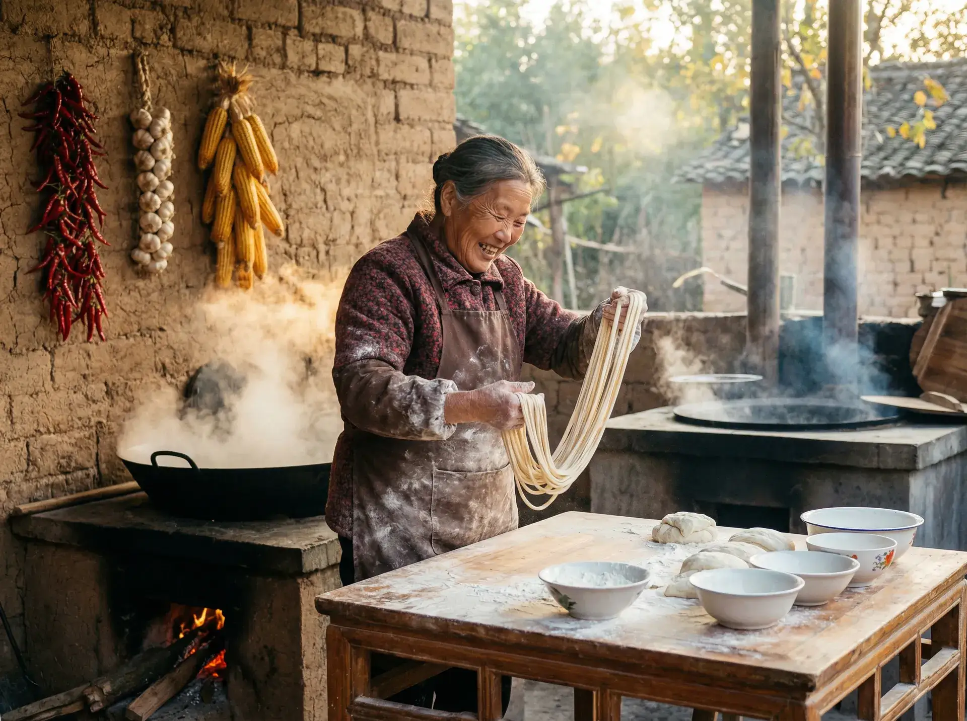 农家大嫂手擀面 - 自由幻想答题器 乡村美食